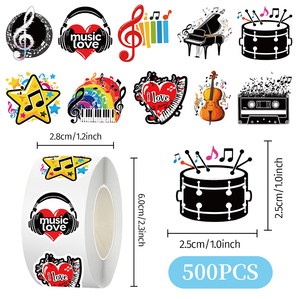500 шт., рулонные наклейки, му – обзор и цена Musical Instrument Diy For Kids